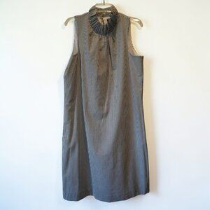 Banana Republic Sleeveless Striped Shift Dress – Ruffle Collar – Size 12